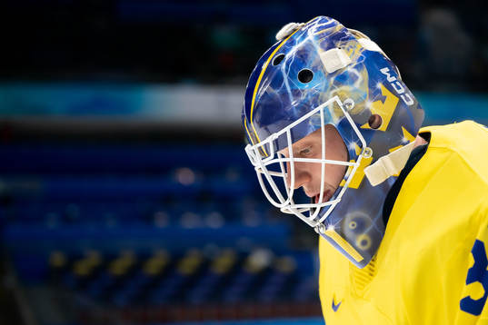 Goaltender Lars Johansson of Sweden