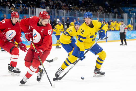 Vadim Shipachyov of Russia and Max Friberg of Sweden in the