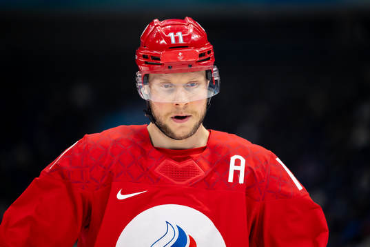 Sergei Andronov of Russia in the men’s ice hockey