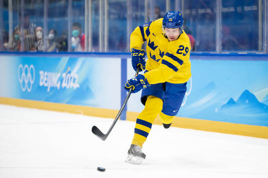 Pontus Holmberg of Sweden in the men’s ice hockey