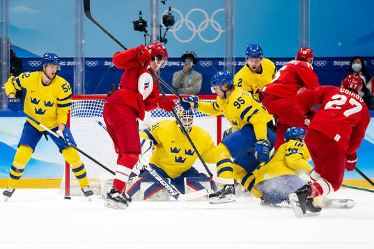 Goaltender Lars Johansson of Sweden in the men’s ice