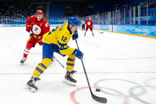 Vadim Shipachyov of Russia and Max Friberg of Sweden in the