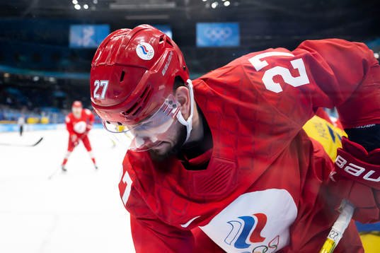 Vyacheslav Voynov of Russia in the men’s ice hockey