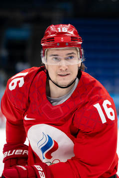 Sergei Plotnikov of Russia in the men’s ice hockey