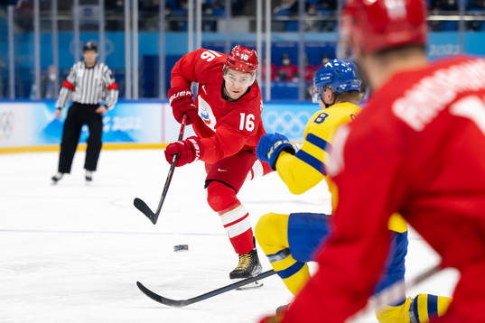 Sergei Plotnikov of Russia in the men’s ice hockey
