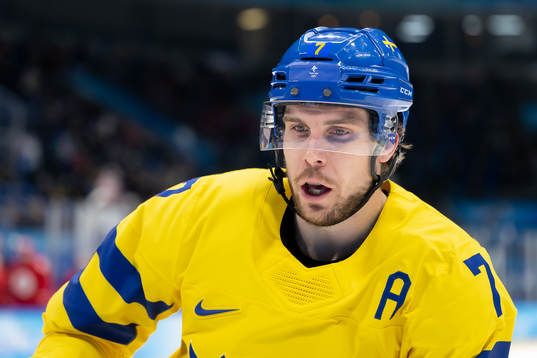 Henrik Tömmernes of Sweden in the men’s ice hockey