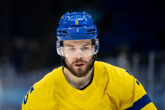 Oscar Fantenberg of Sweden in the men’s ice hockey