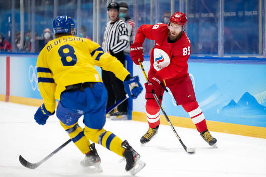 Nikita Nesterov of Sweden in the men’s ice hockey