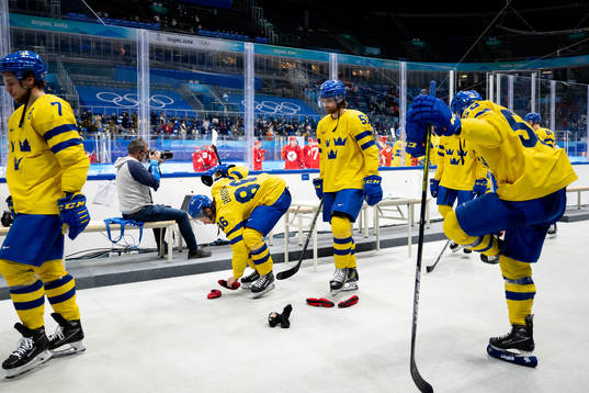 Linus Johansson of Sweden looks dejected