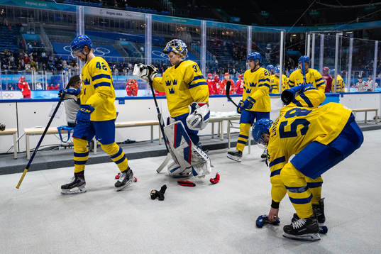 Joakim Nordström, goaltender Lars Johansson and Anton