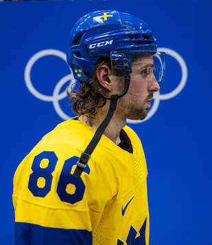 Mathias Bromé of Sweden in the men’s ice hockey