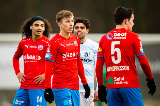 Helsingborgs Lucas Lingman och Helsingørs Daniel Norouzi