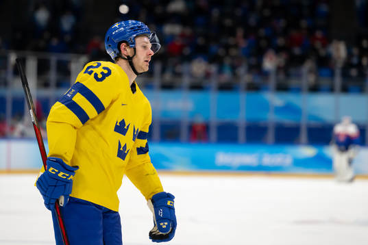Lucas Wallmark of Sweden looks dejected in the men's ice