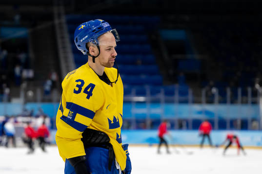 Daniel Brodin of Sweden looks dejected