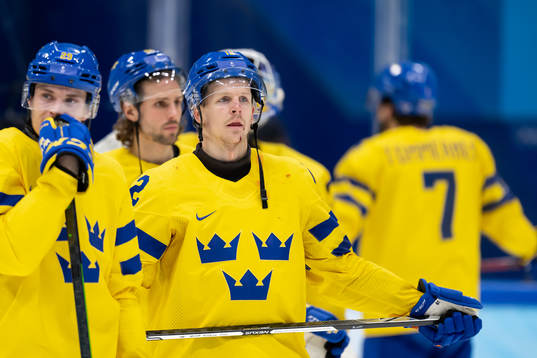 Max Friberg of Sweden looks dejected