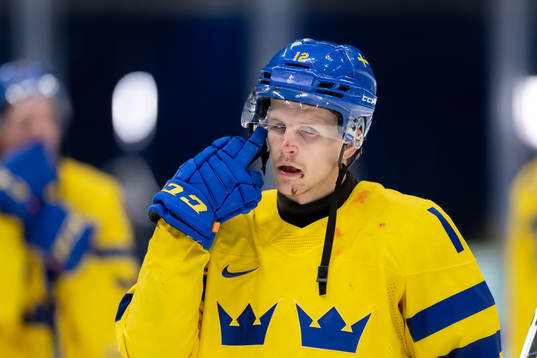 Max Friberg of Sweden looks dejected