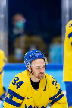 Daniel Brodin of Sweden looks dejected