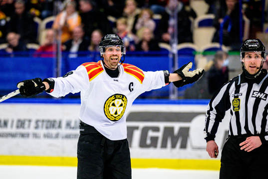 Brynäs Anton Rödin reagerar på ett domslut
