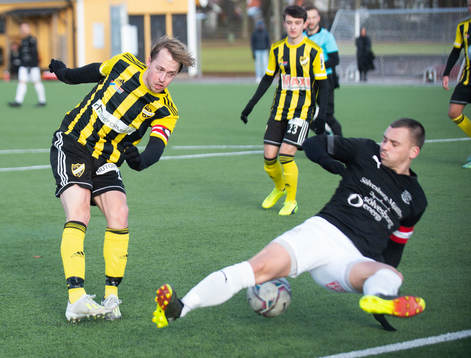 IFK Hässleholms Robin Strömberg i träningsmatchen mellan