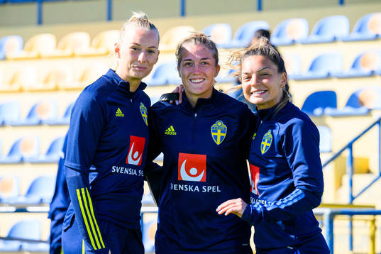 Stina Blackstenius, Filippa Angeldahl and Johanna Rytting