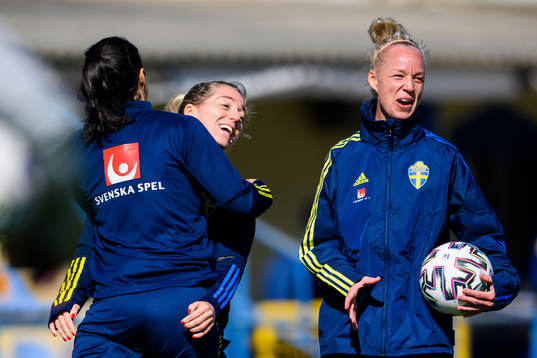 Goalkeeper Zecira Musovic, Linda Sembrant and Caroline Seger