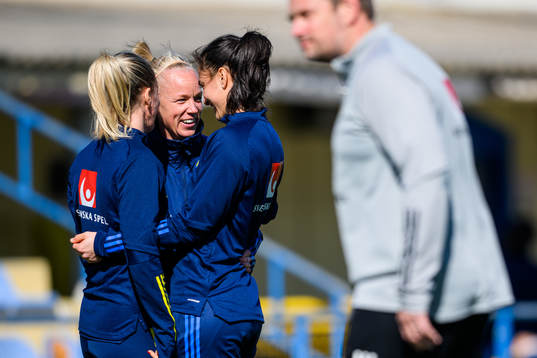 Goalkeeper Zecira Musovic, Linda Sembrant and Caroline Seger