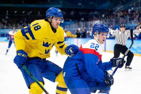 Dennis Everberg of Sweden and Samuel Knazko of Slovakia in