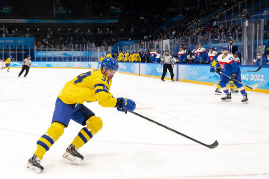 Daniel Brodin of Sweden in the men's ice hockey bronze