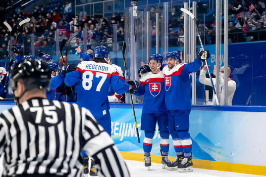 Samuel Takac of Slovakia celebrates