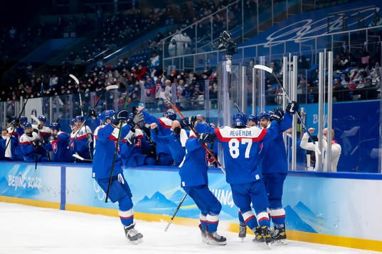 Samuel Takac of Slovakia celebrates