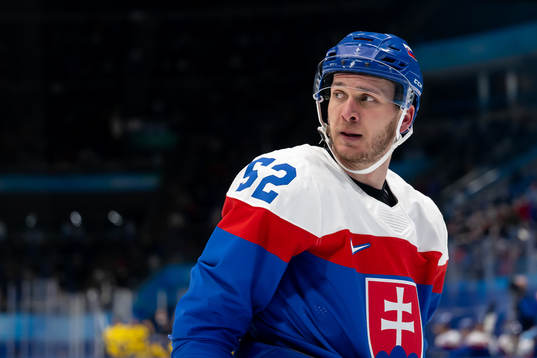 Martin Marincin of Slovakia in the men's ice hockey bronze