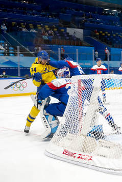 Daniel Brodin of Sweden against Martin Marincin of Slovakia