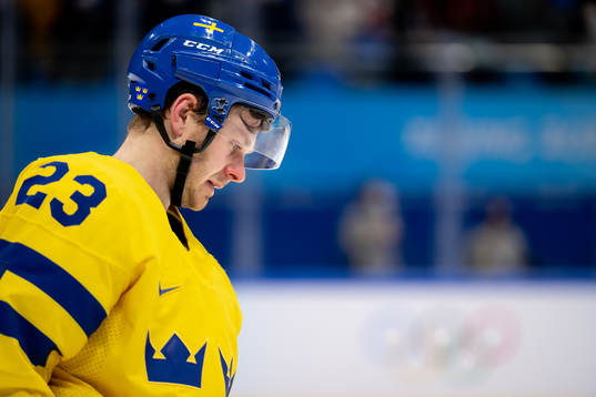 Lucas Wallmark of Sweden looks dejected