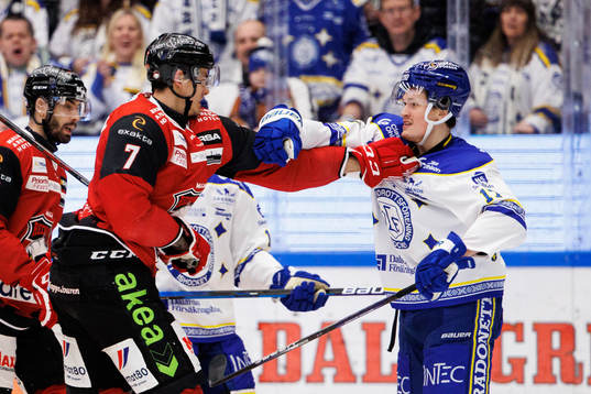Malmö Redhawks Oliver Lauridsen och Leksands Linus