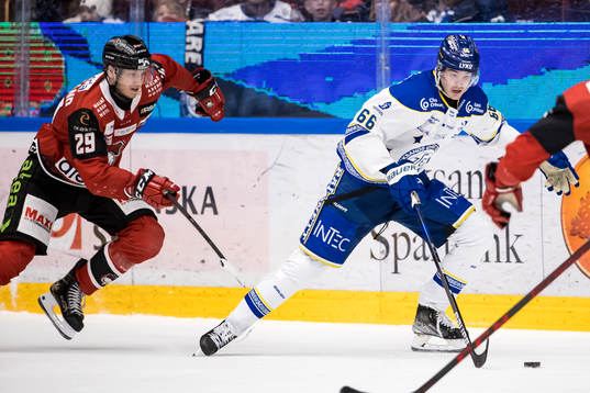 Malmö Redhawks Eric Engstrand och Leksands Nils Åman