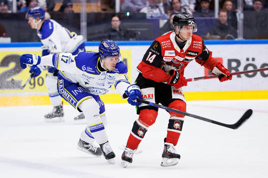 Leksands Linus Andersson och Malmö Redhawks Carl-Johan