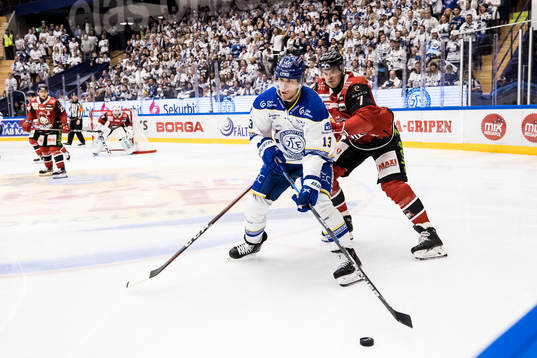Leksands Jon Knuts och Malmö Redhawks Oliver Lauridsen