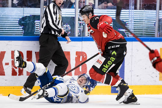 Leksands August Berg och Malmö Redhawks Oliver Lauridsen