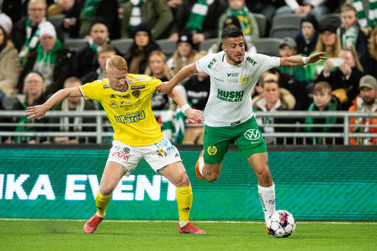 Falkenbergs Wilhelm Ärlig och Hammarbys Astrit Selmani