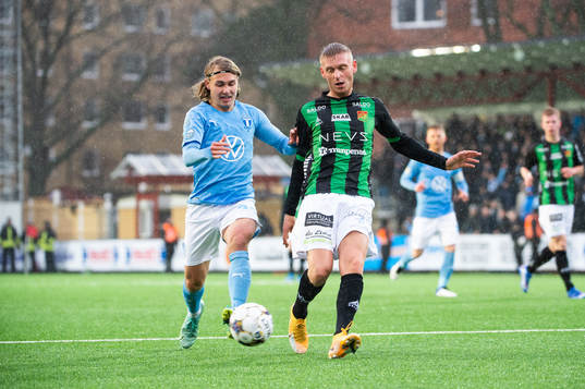 Malmö FFs Sebastian Nanasi och GAIS Joackim Åberg