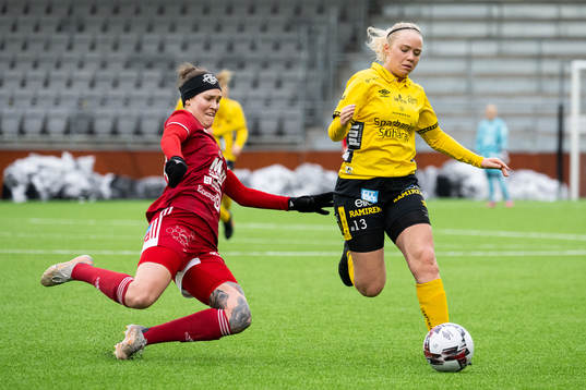 Rävåsens Hanna Sahlén och Elfsborgs Evelina Brink