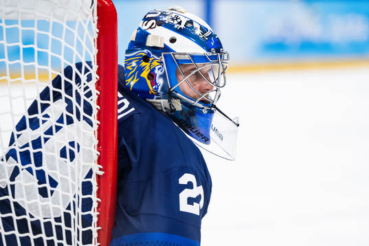 goaltender Harri Säteri of Finland in the men's ice hockey