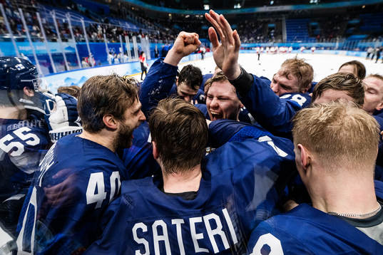 Players of Finland celebrate