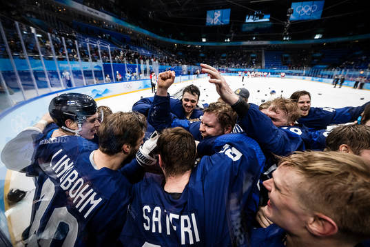 Players of Finland celebrate