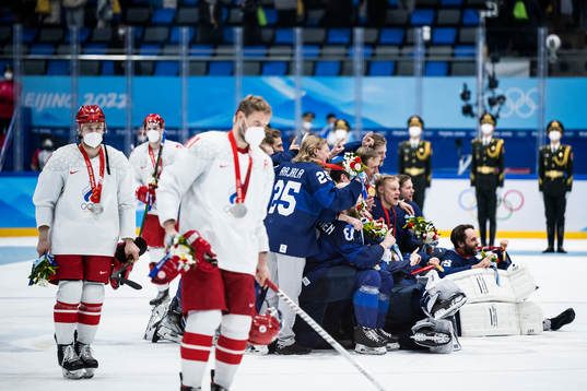 Alexander Yelesin of Russia looks dejected