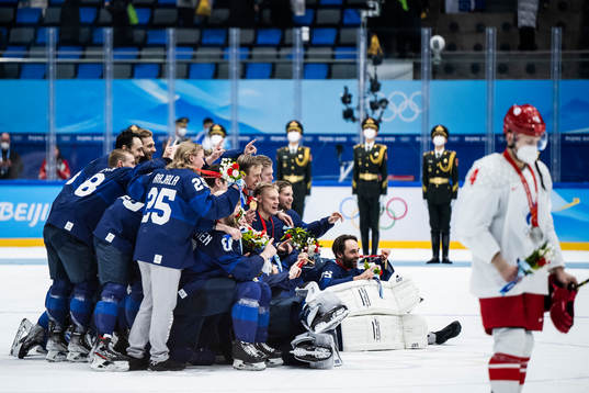 Players of Finland celebrates
