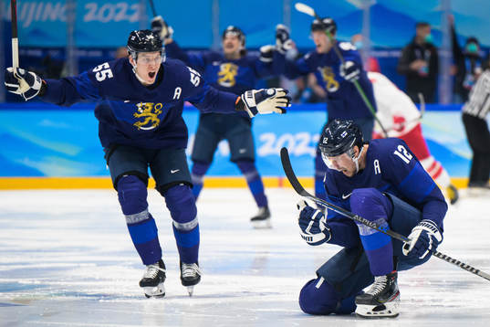 Atte Ohtamaa and Marko Anttila of Finland celebrate