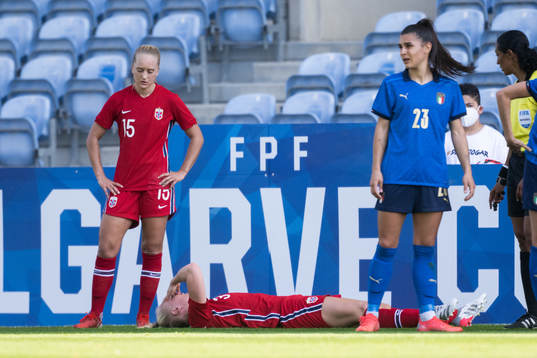 Maria Thorisdottir of Norway in pain