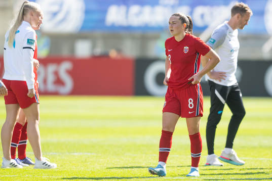 Vilde Bøe Risa of Norway looks dejected
