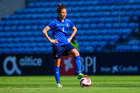 Manuela Giugliano of Italy looks dejected
